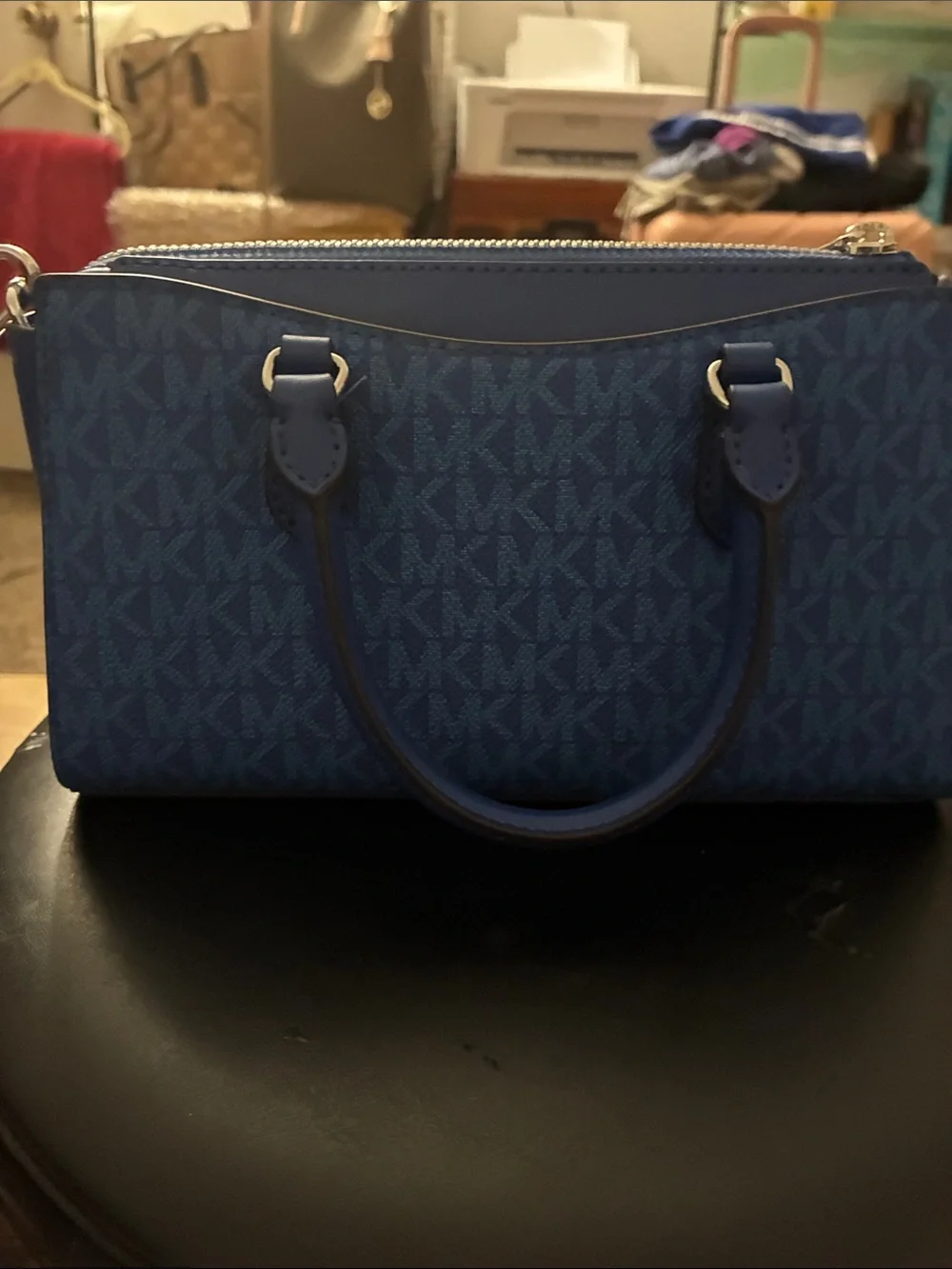 Michael Kors Navy Blue Signature MK Satchel